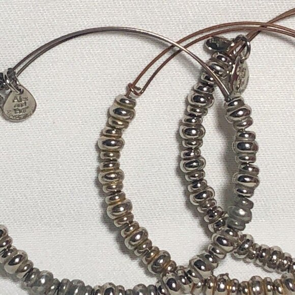 Alex and Ani Nile Russian Silver Expandable Bracelet Set of 3 - Picture 3 of 6